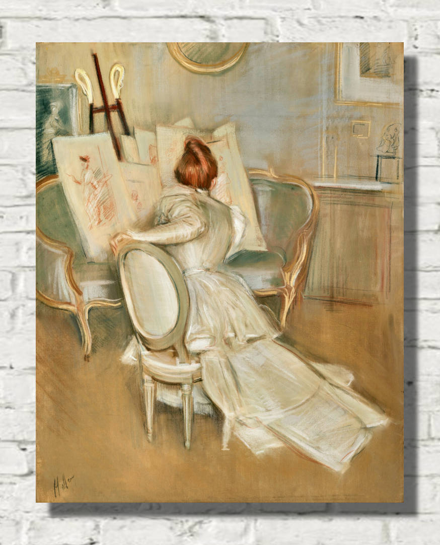 Paul-César Helleu Print, La Connaisseuse