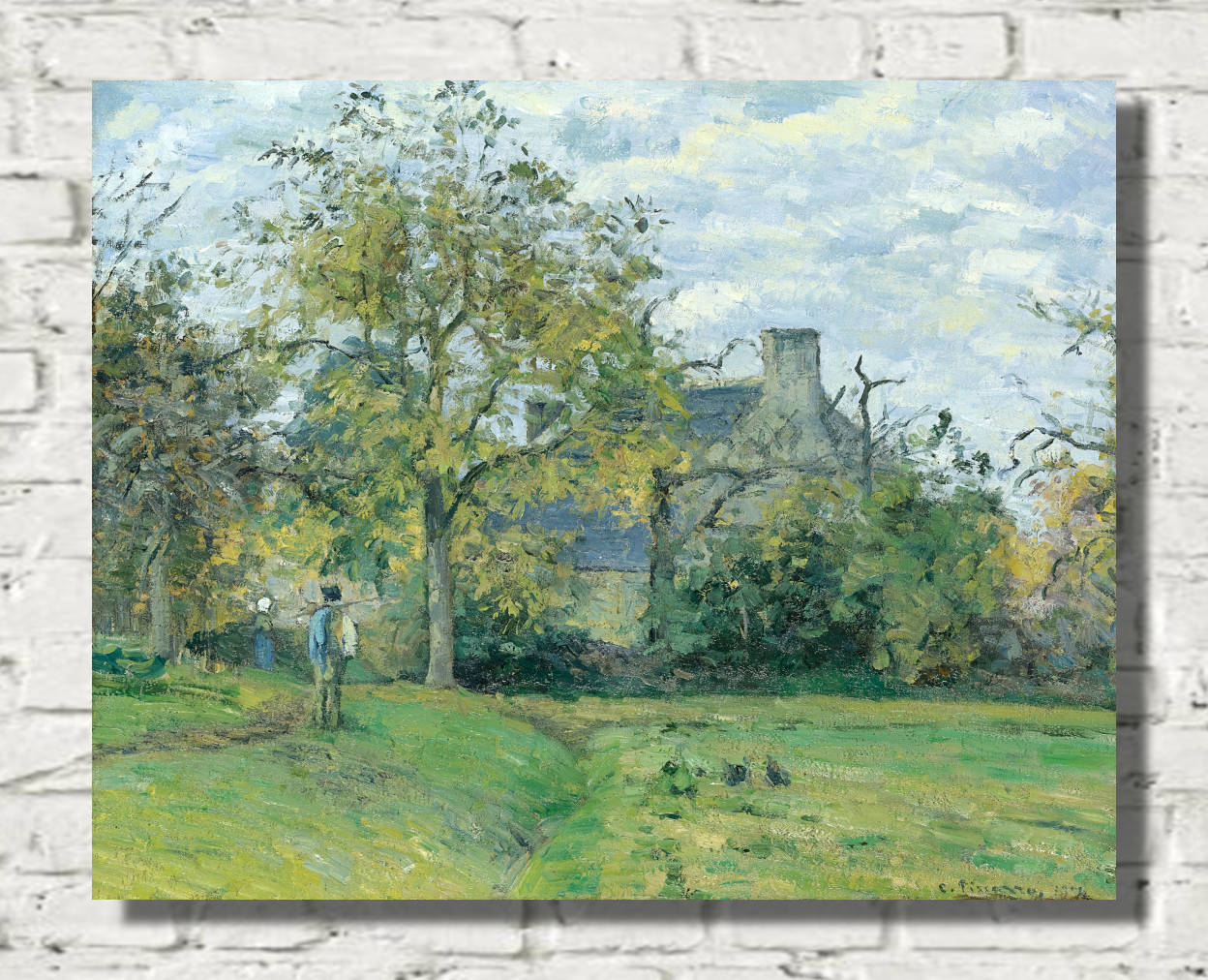 Camille Pissarro Print, Piette's House in Montfoucault (1874)