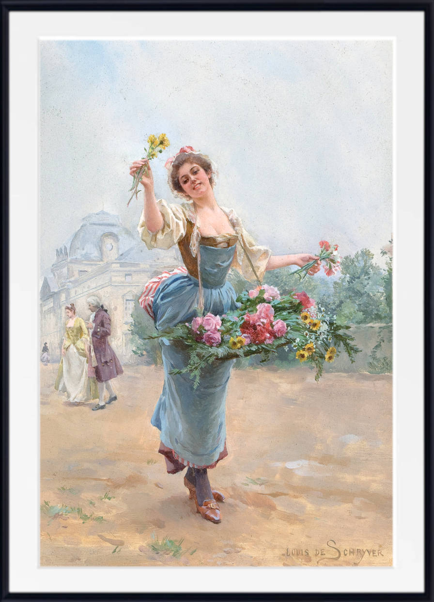 Louis Marie De Schryver Print, La Marchande des Fleurs, 1901