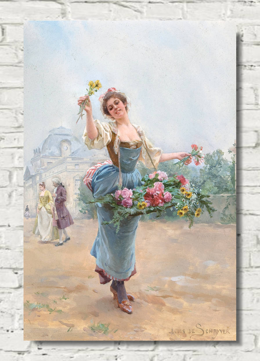 Louis Marie De Schryver Print, La Marchande des Fleurs, 1901