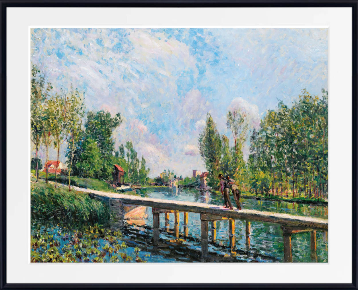 Alfred Sisley Print, The Footbridge – Towpath of the Canal Du Loing 