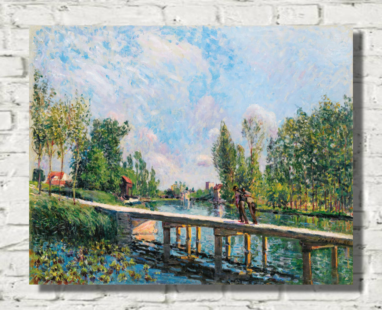 Alfred Sisley Print, The Footbridge – Towpath of the Canal Du Loing 