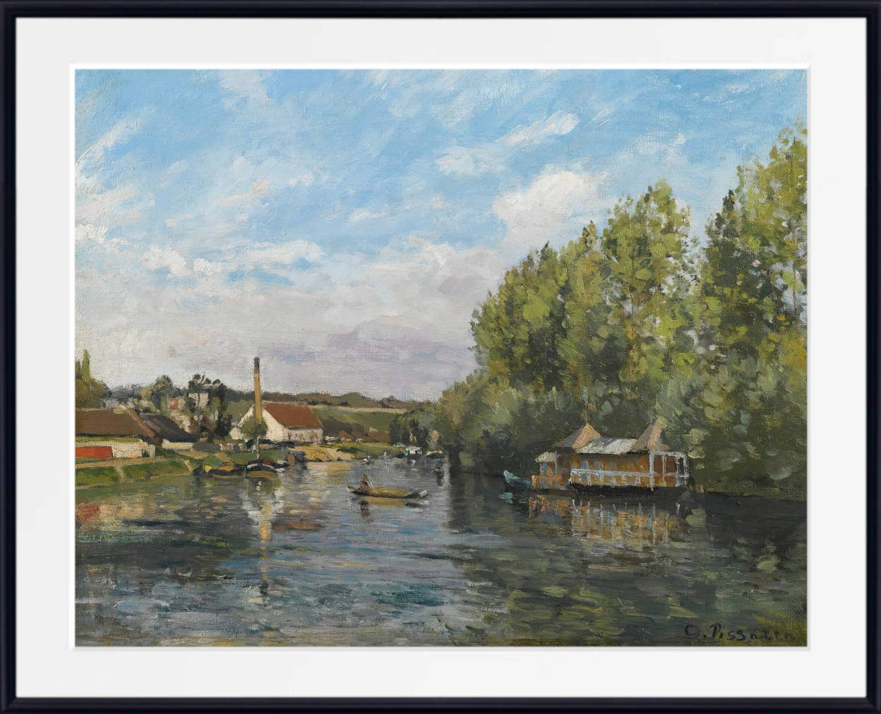 Camille Pissarro Print, La Seine À Port-Marly (circa 1872)