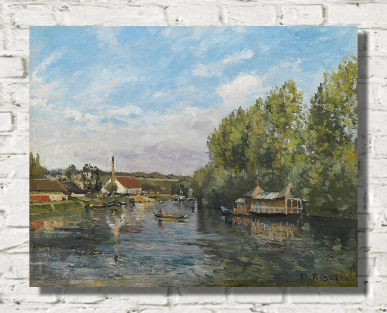Camille Pissarro Print, La Seine À Port-Marly (circa 1872)