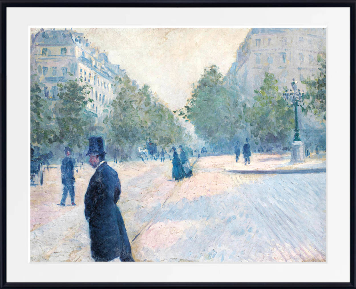 Gustave Caillebotte Fine Art Print : La Place Saint-Augustin, temps brumeux