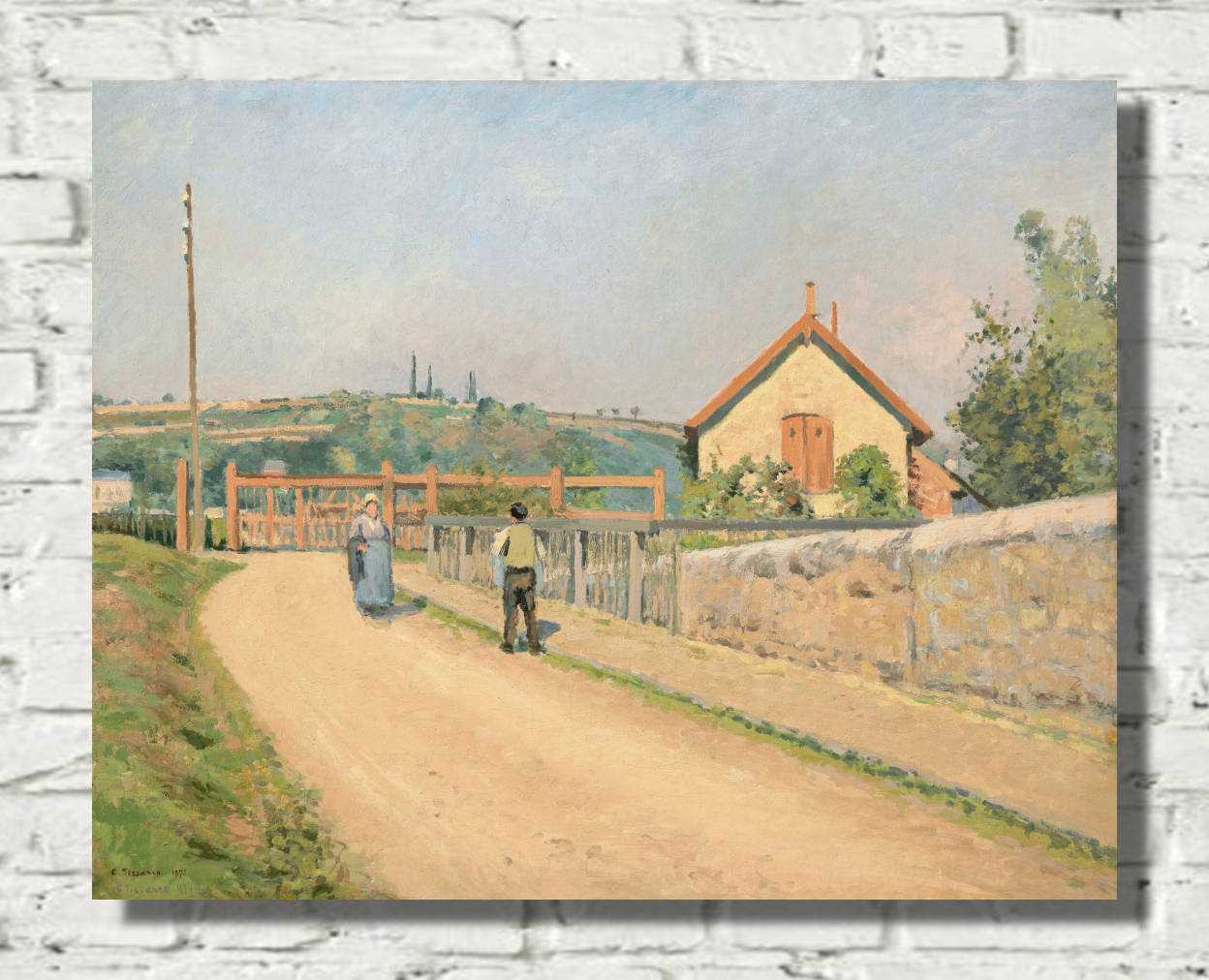 Camille Pissarro Print, The railway barrier, at Pâtis near Pontoise (1873)