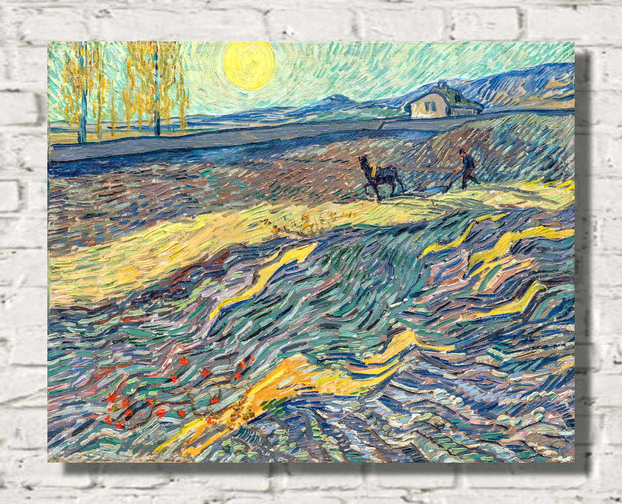 Vincent van Gogh Print, Ploughman in a Field (1889)