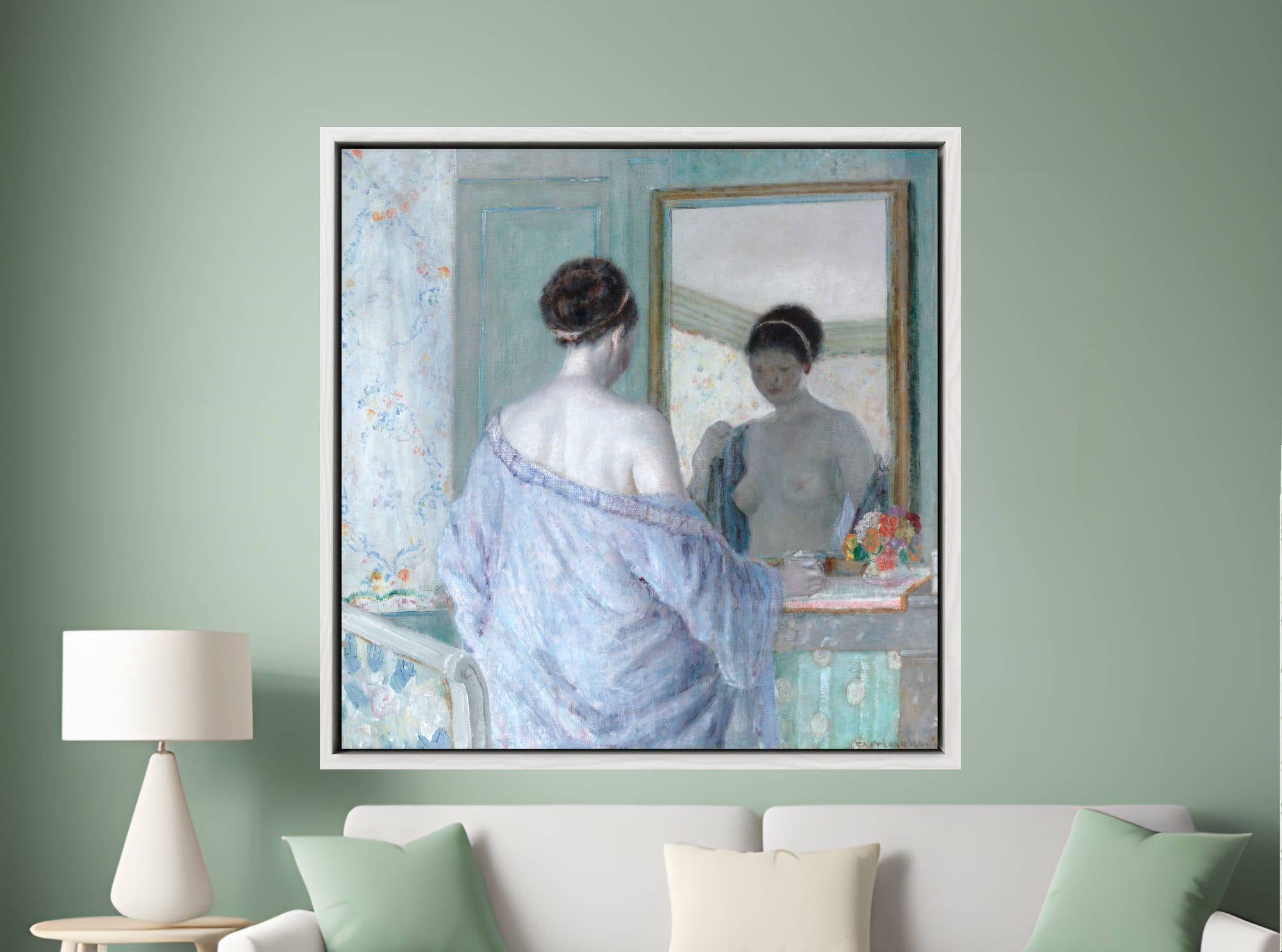 Frederick Carl Frieseke Prints, Lady at the Mirror (1922) from GalleryThane