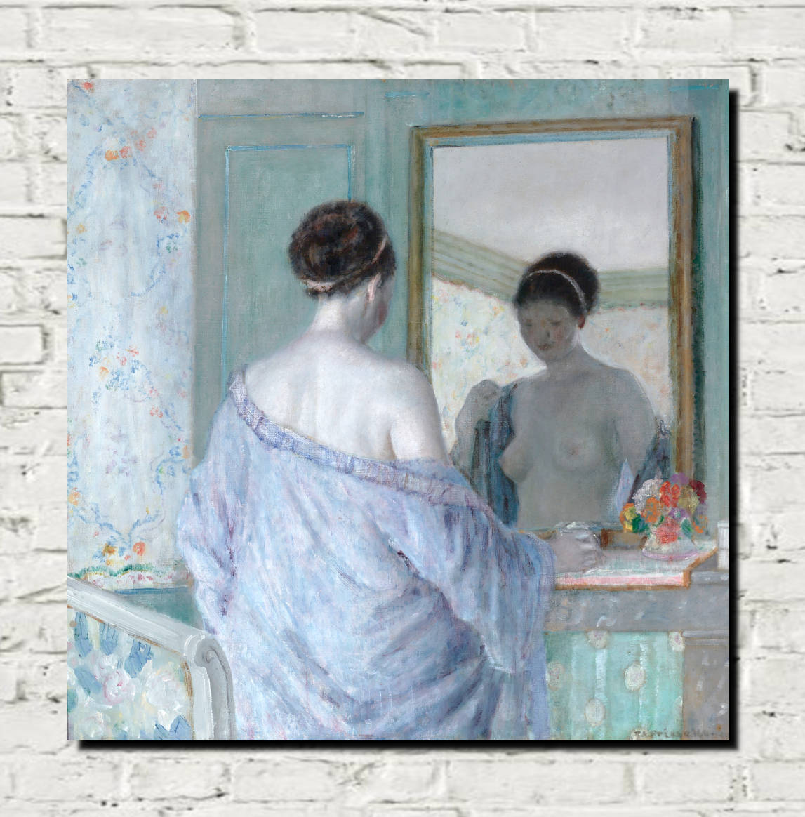 Frederick Carl Frieseke Prints, Lady at the Mirror (1922) from GalleryThane