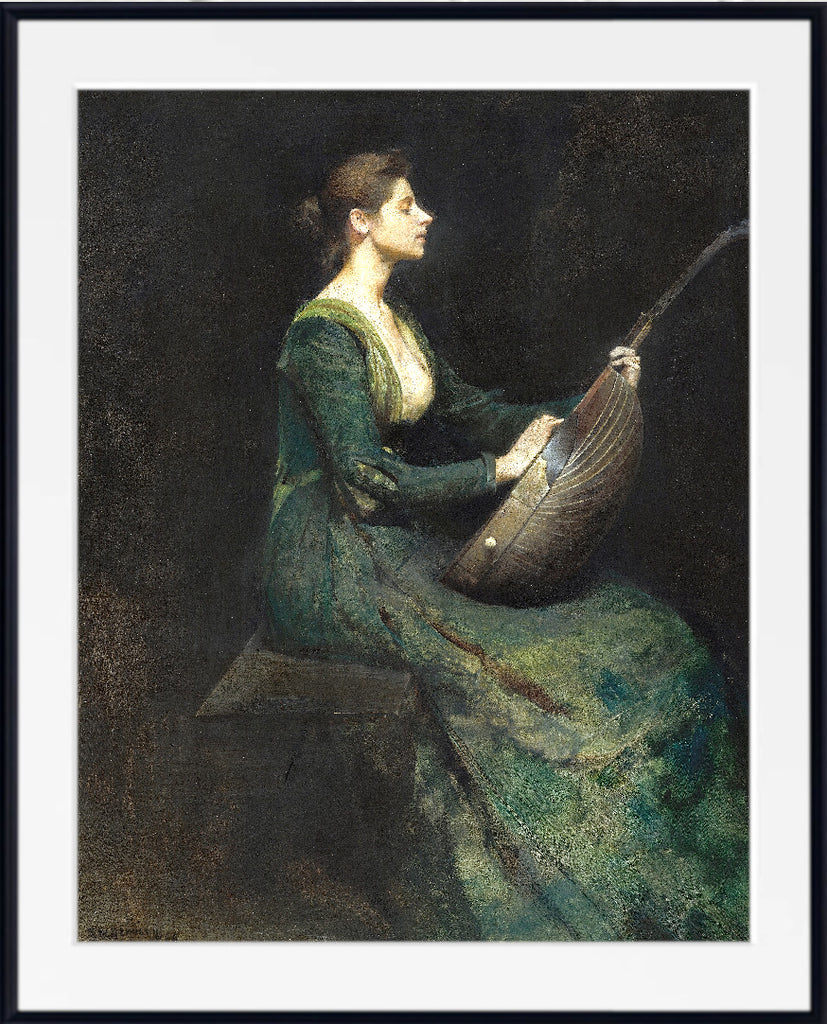 Thomas Dewing, Lady with a Lute (1886)