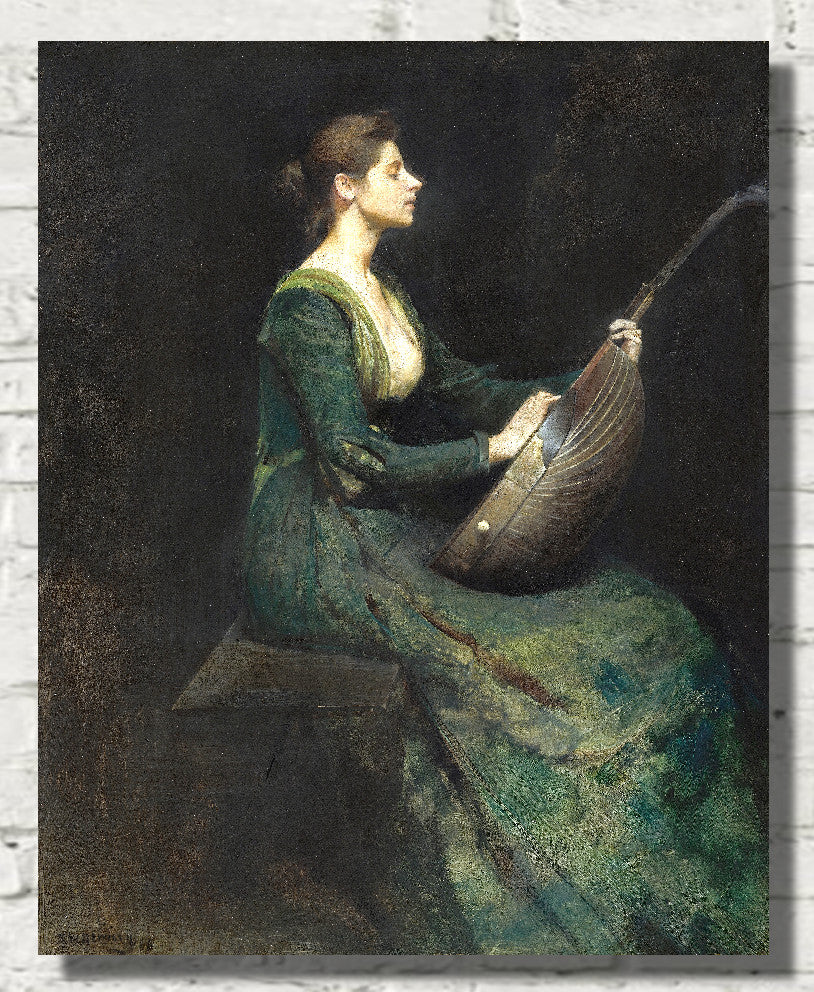 Thomas Dewing, Lady with a Lute (1886)