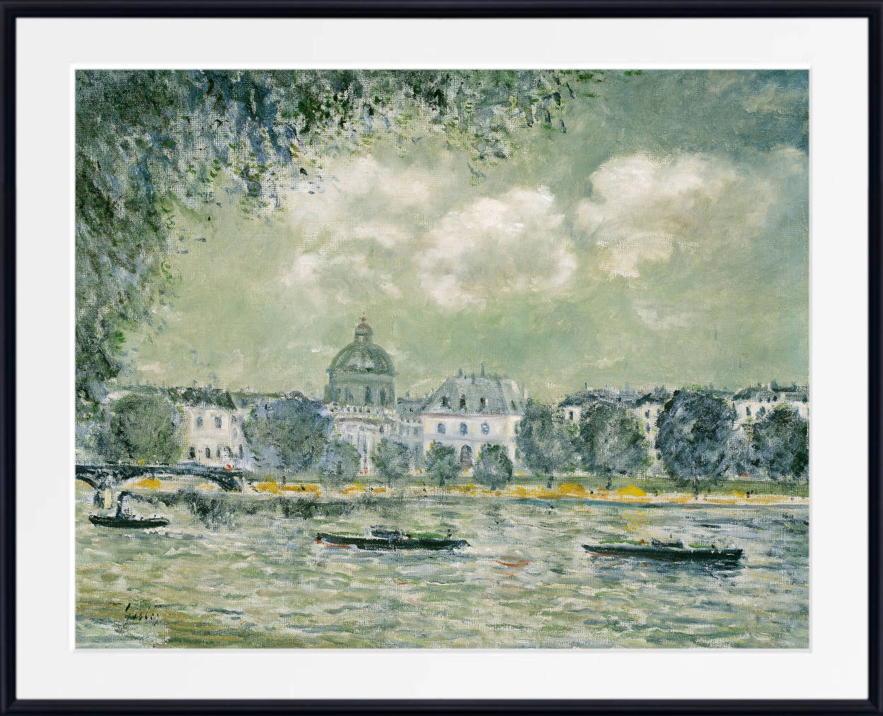 Alfred Sisley Print, Landscape along the Seine with the Institut de France and the Pont des Arts (c. 1875)