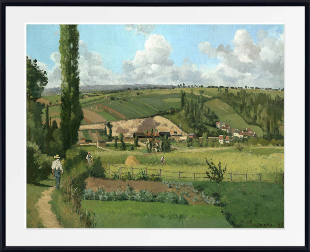 Camille Pissarro Print, Landscape at Les Pâtis,Pontoise (1868)