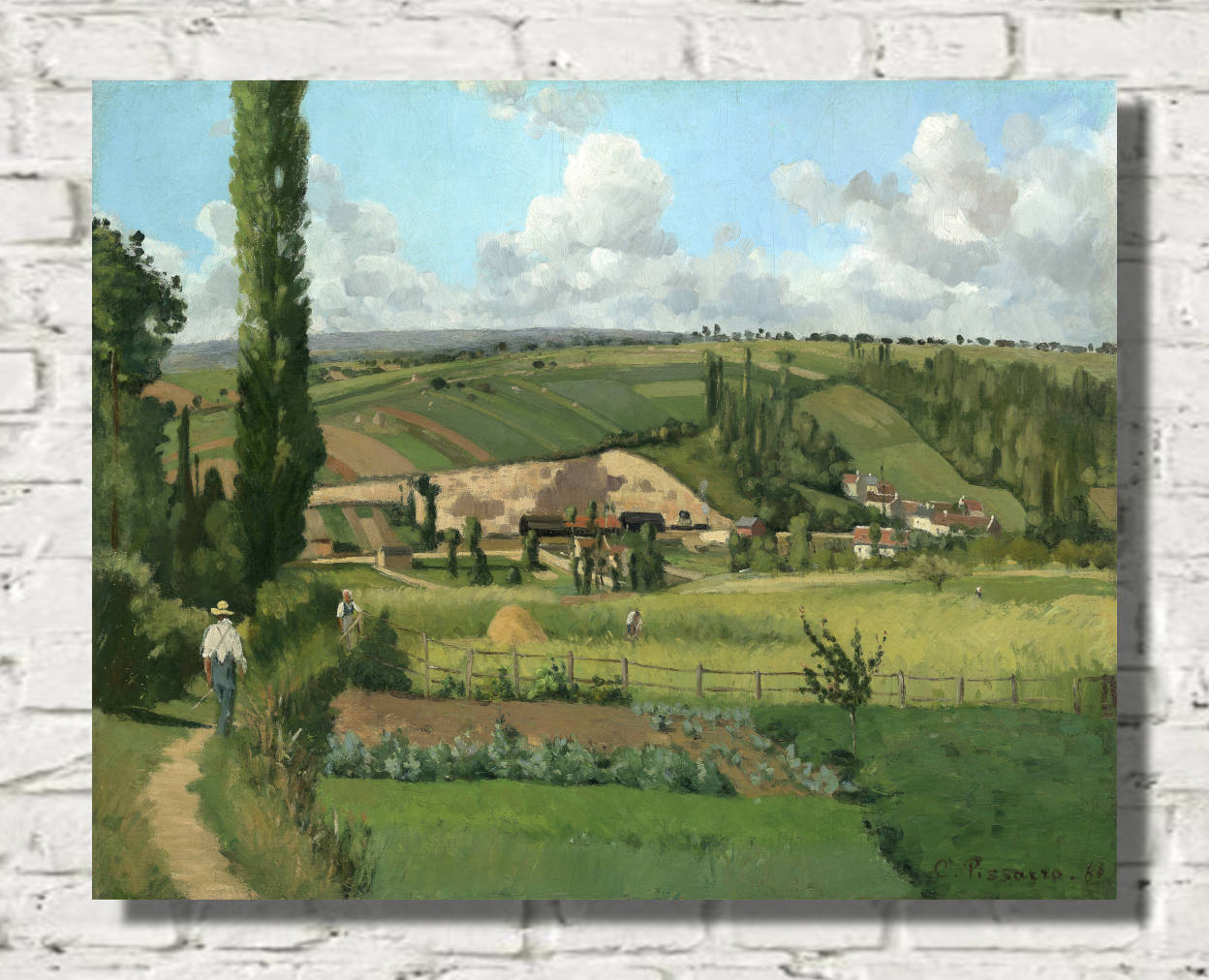 Camille Pissarro Print, Landscape at Les Pâtis,Pontoise (1868)