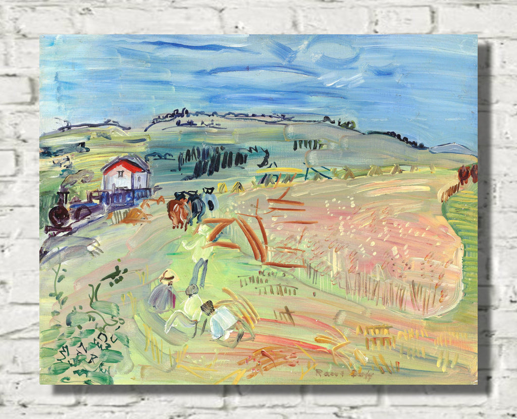 Landscape in the wheat field with oxen (circa 1935) by Raoul Dufy