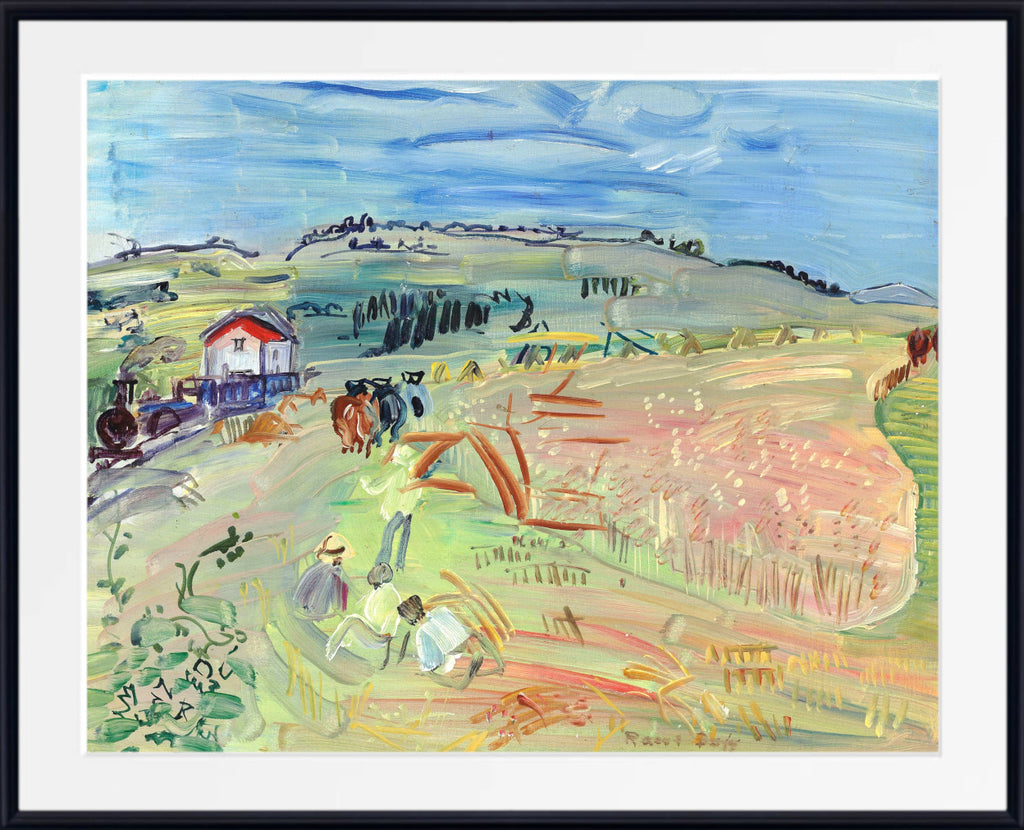 Landscape in the wheat field with oxen (circa 1935) by Raoul Dufy
