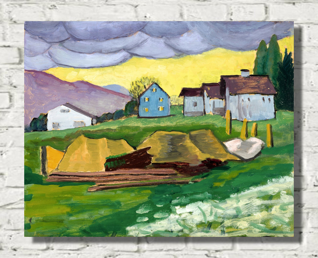 Landscape with Blue Houses by Gabriele Münter