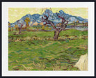 Vincent van Gogh Print, Landscape with Olive Tree and Mountains in the Background