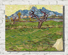 Vincent van Gogh Print, Landscape with Olive Tree and Mountains in the Background