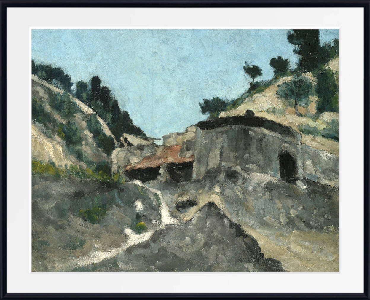 Paul Cézanne Print, Landscape with Water Mill (ca. 1871)