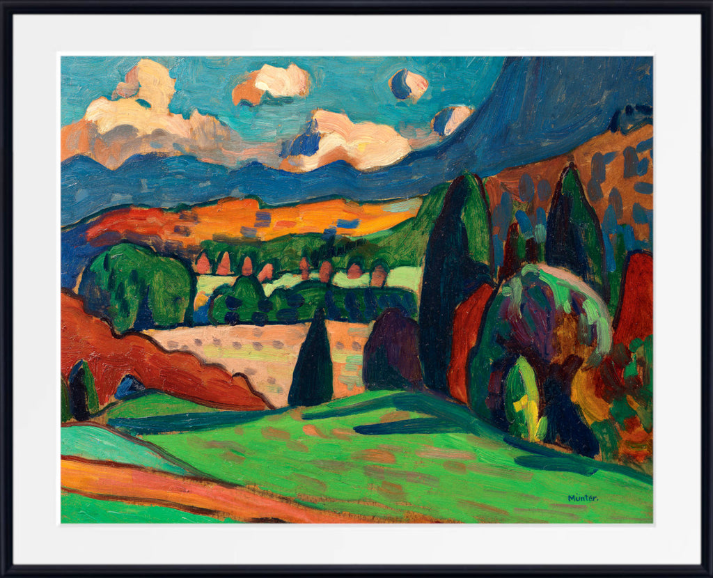 Landscape with clouds by Gabriele Münter