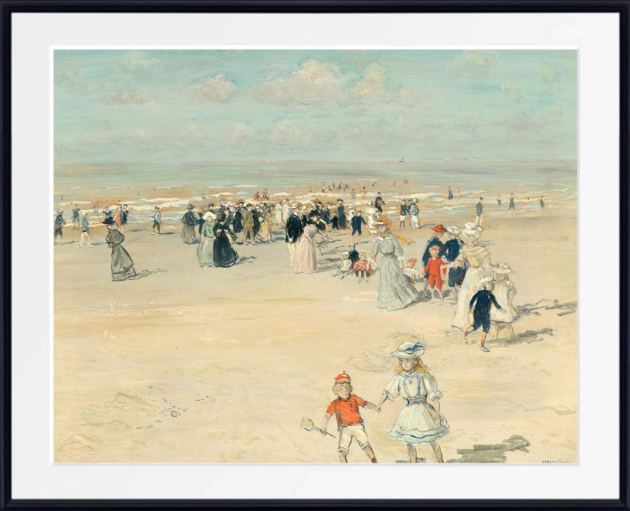 Jean-François Raffaëlli Print, The promenade at low tide