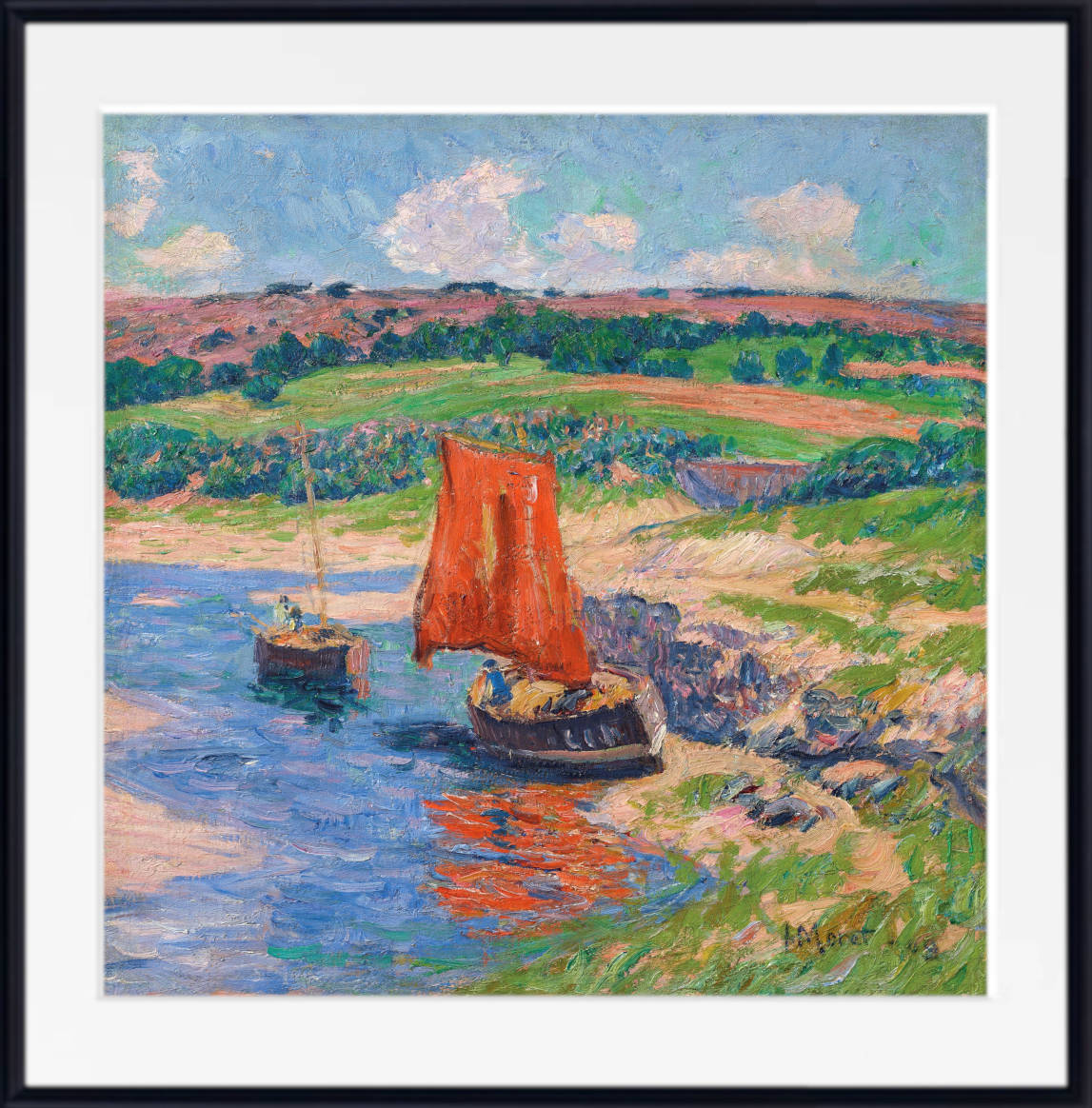 Henry Moret Print, The Red Sail (1909)