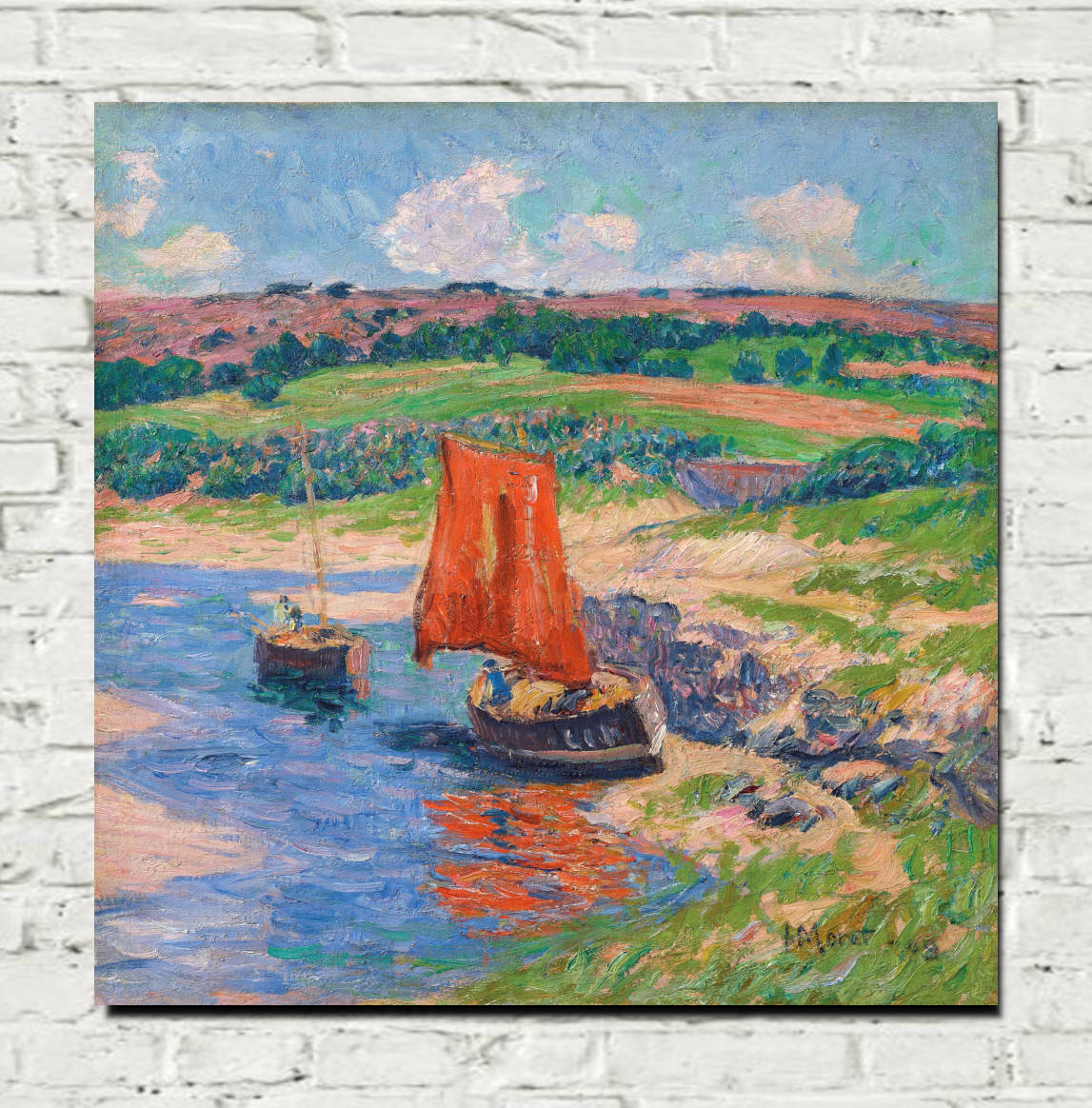 Henry Moret Print, The Red Sail (1909)