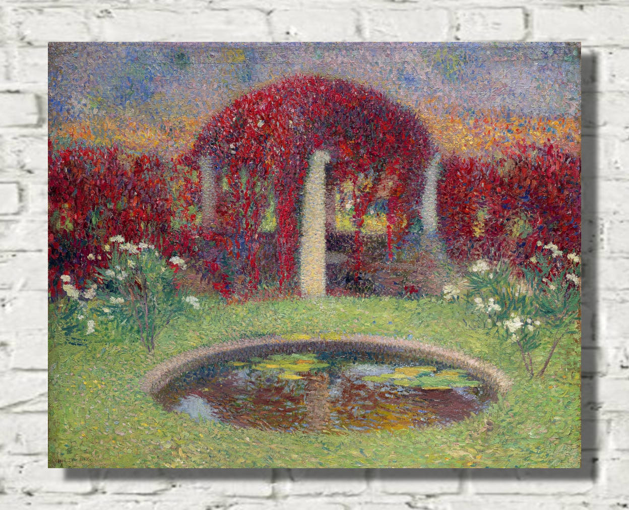 Henri Martin Print, The Basin and the Arbor (1910)