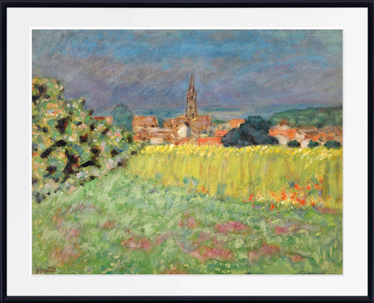 Pierre Bonnard Print, The Wheat Field in Front of the Church (c1907)