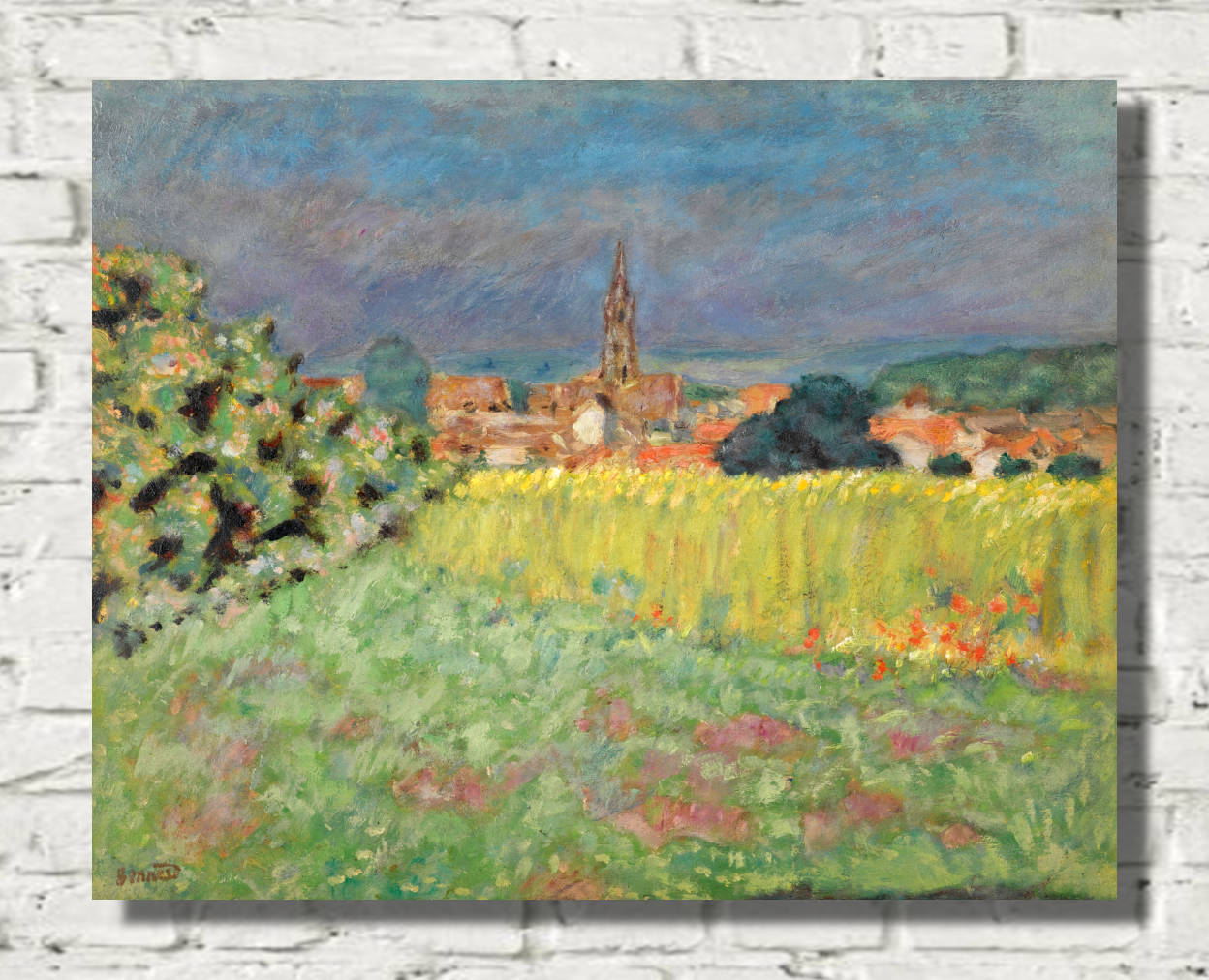 Pierre Bonnard Print, The Wheat Field in Front of the Church (c1907)