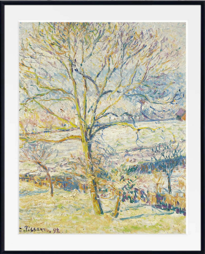 Camille Pissarro Print, The Great Walnut Tree, White Frost Éragny (1892)