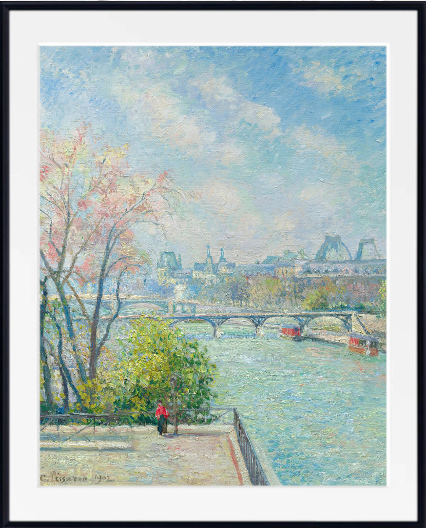 Camille Pissarro、海外版超希少レゾネ、新品額付 Camille Pissarro Print, The Louvre, Morning, Spring (1902
