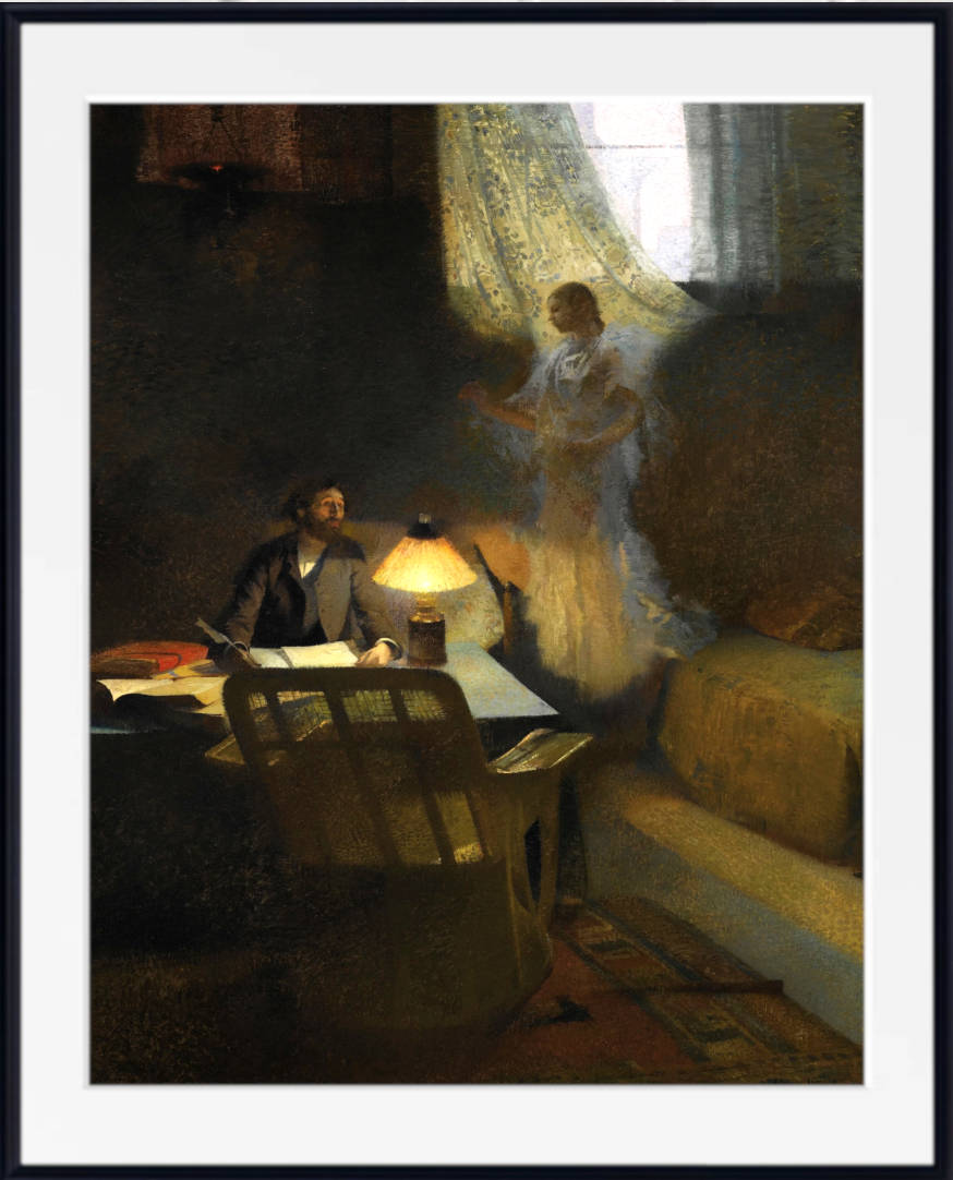 Henri Martin Print, The Philosopher or the Inspiration of the Poet