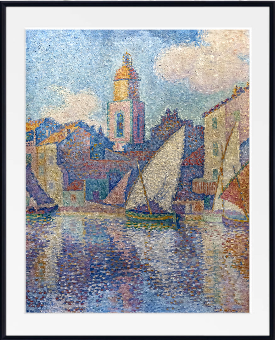 Paul Signac Fine Art Print, The bell tower of Saint-Tropez