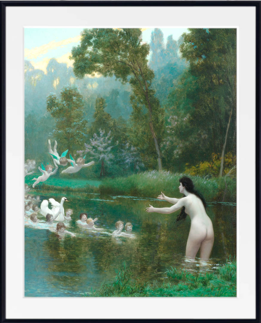 Jean-Léon Gérôme Fine Art Print : Leda and the Swan