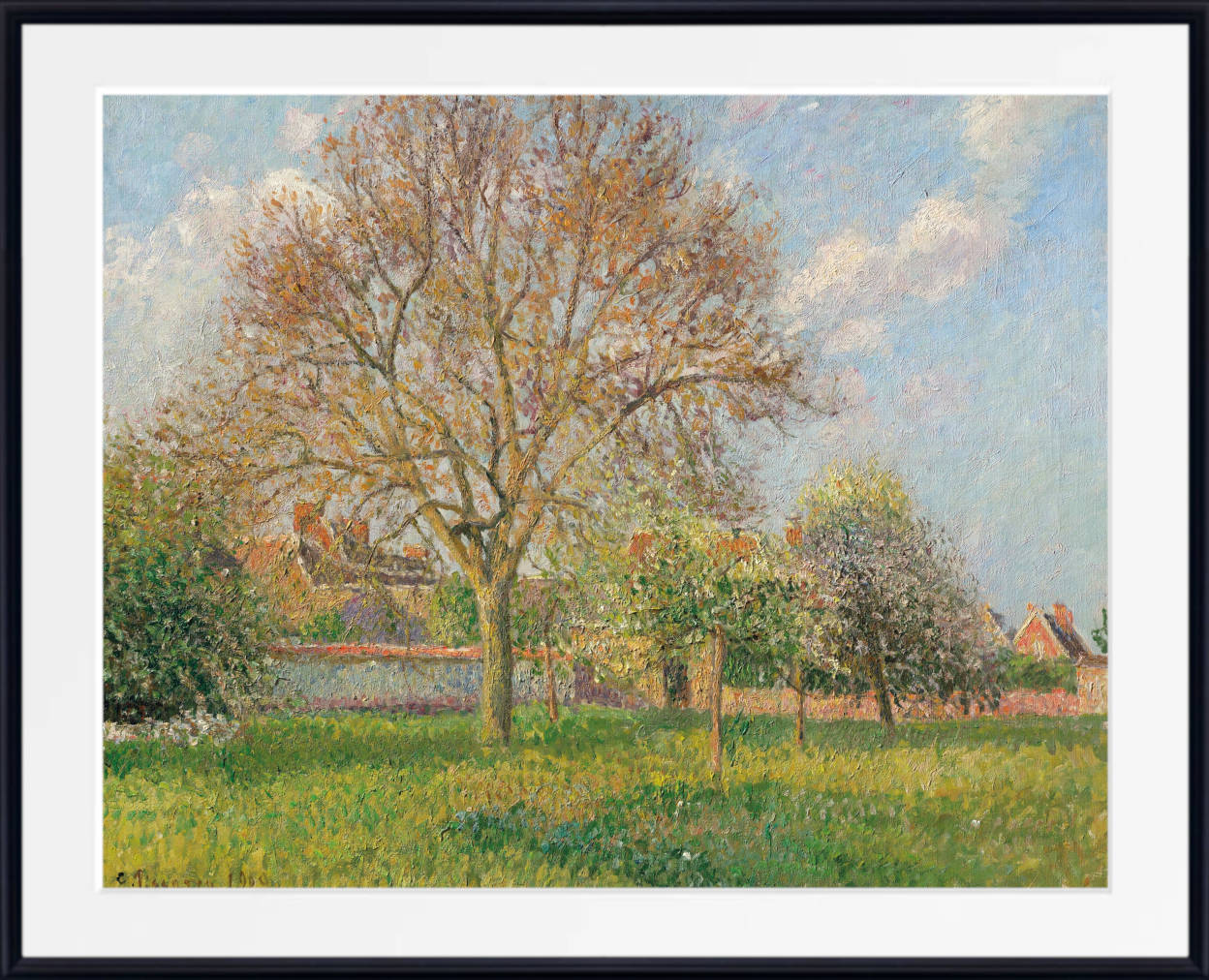 Camille Pissarro Print, The large walnut tree in Éragny, afternoon (1900)