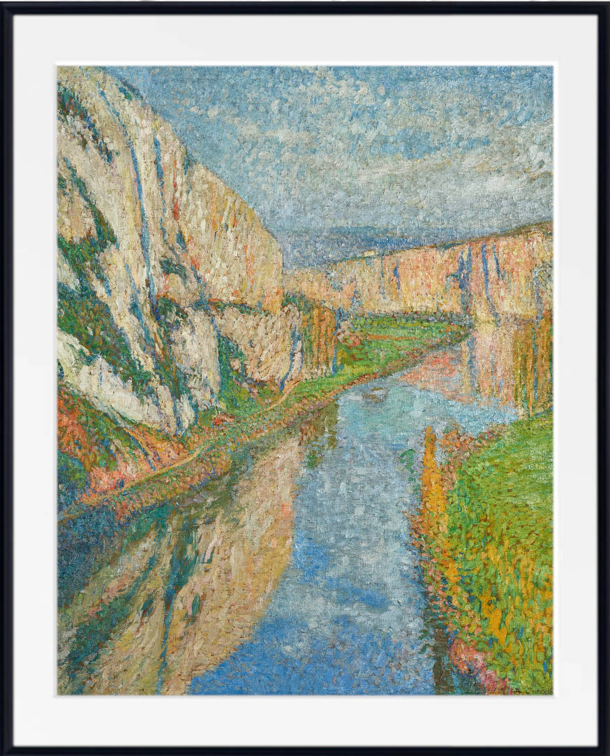 Henri Martin Print,  The Lot, foot of the cliffs of Saint-Cirq-Lapopie 