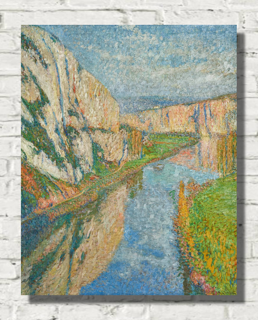 Henri Martin Print,  The Lot, foot of the cliffs of Saint-Cirq-Lapopie 