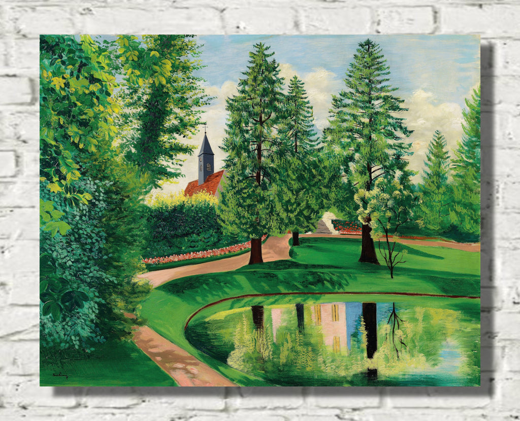 The park and pond of Gressy Castle (1949) by Moise Kisling