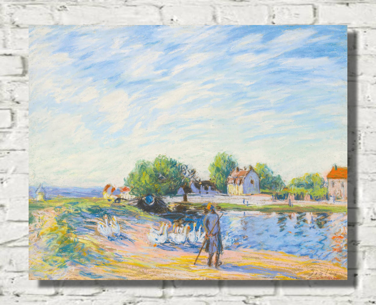 Alfred Sisley Print, The Geese In Saint-Mammès (circa 1885)