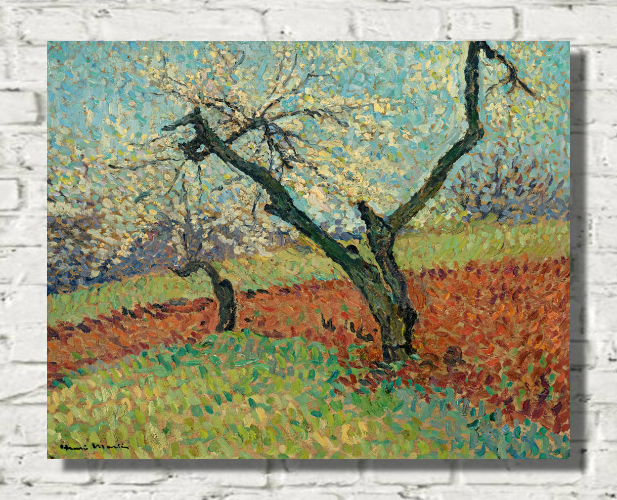 Henri Martin Print, The Old Plum Trees (circa 1940)