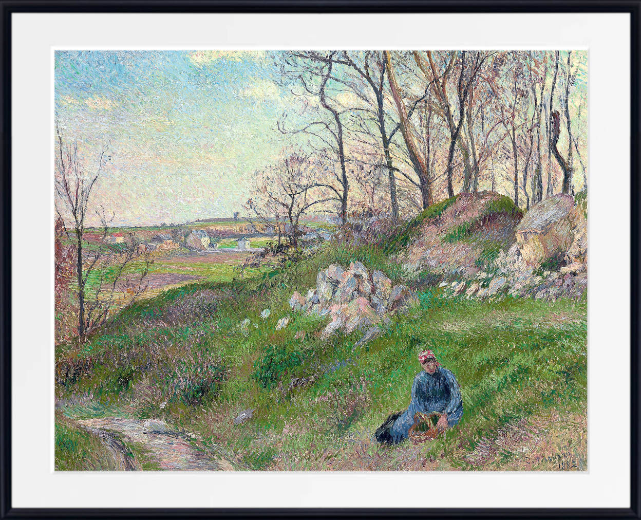 Camille Pissarro Print, The large walnut tree in Éragny, afternoon