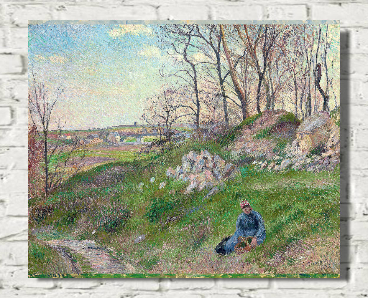 Camille Pissarro Print, The Chou quarries, Pontoise (1882)
