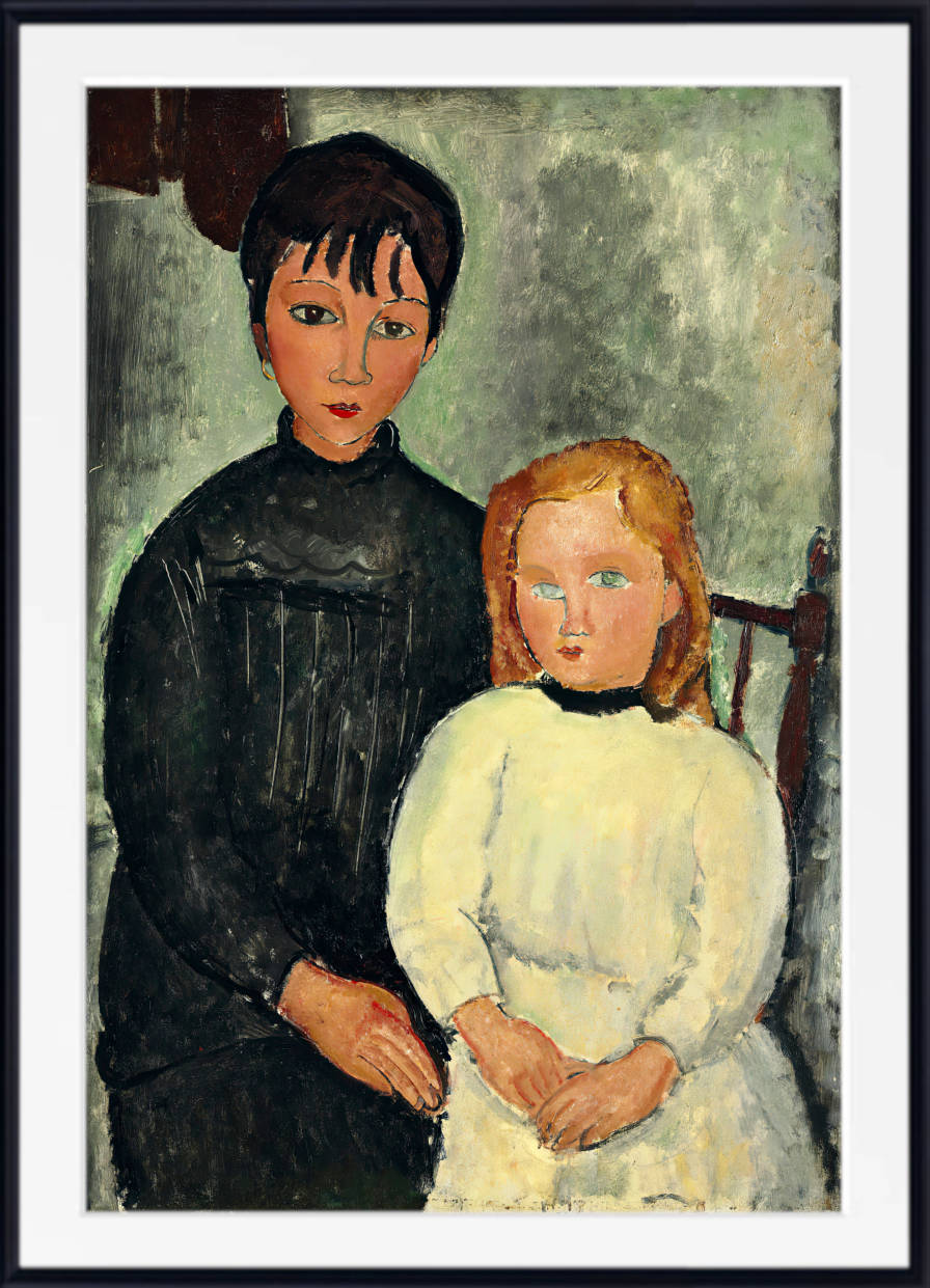 Amedeo Modigliani Wall Art Print : The Two Girls (1918)