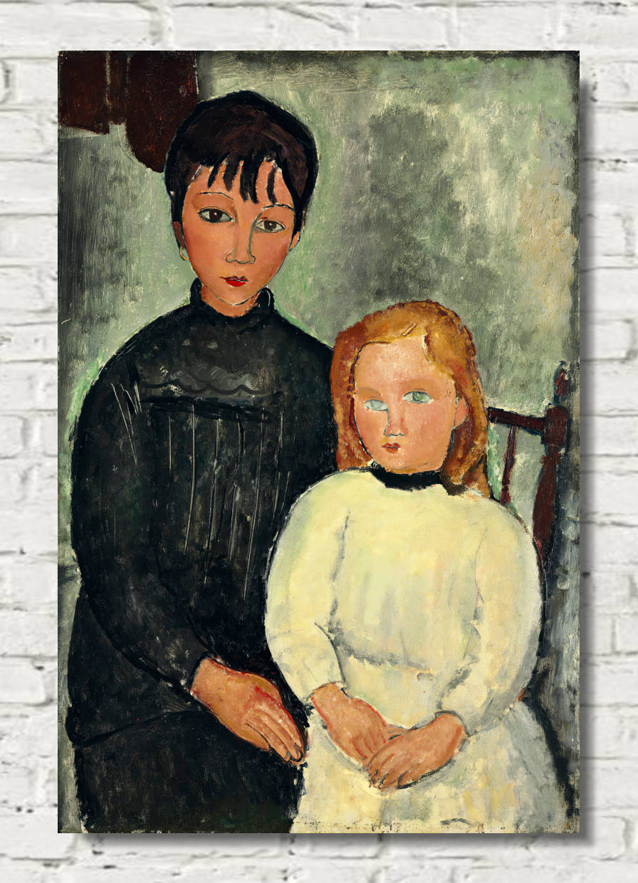 Amedeo Modigliani Wall Art Print : The Two Girls (1918)