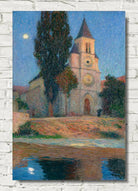 Henri Martin Print, Moonrise behind the church of La Bastide-Du-Vert