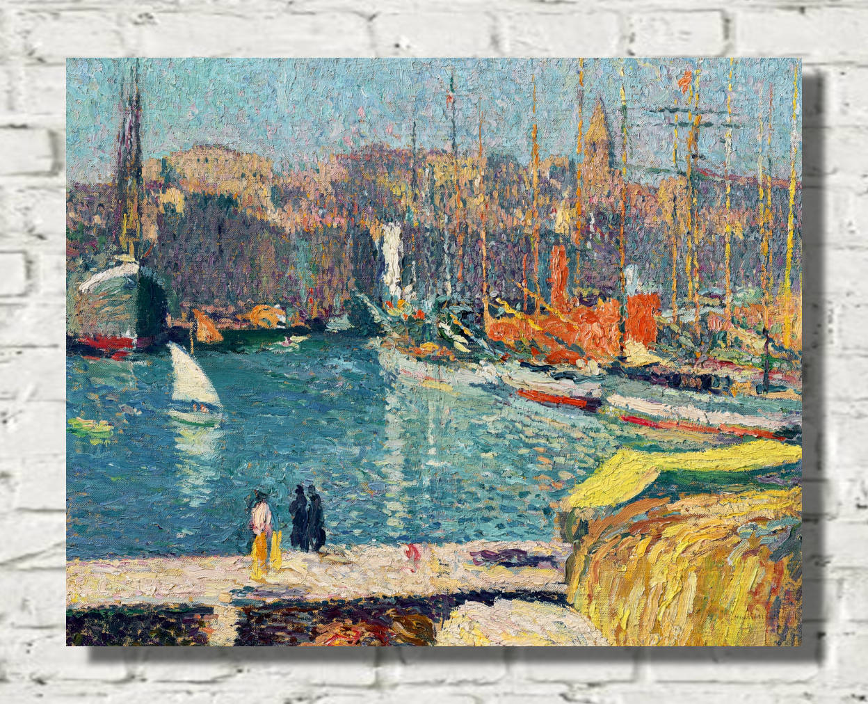 Henri Martin Print, The old port of Marseille