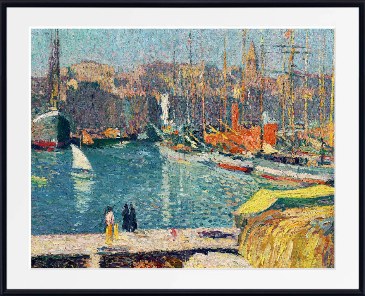 Henri Martin Print, The old port of Marseille