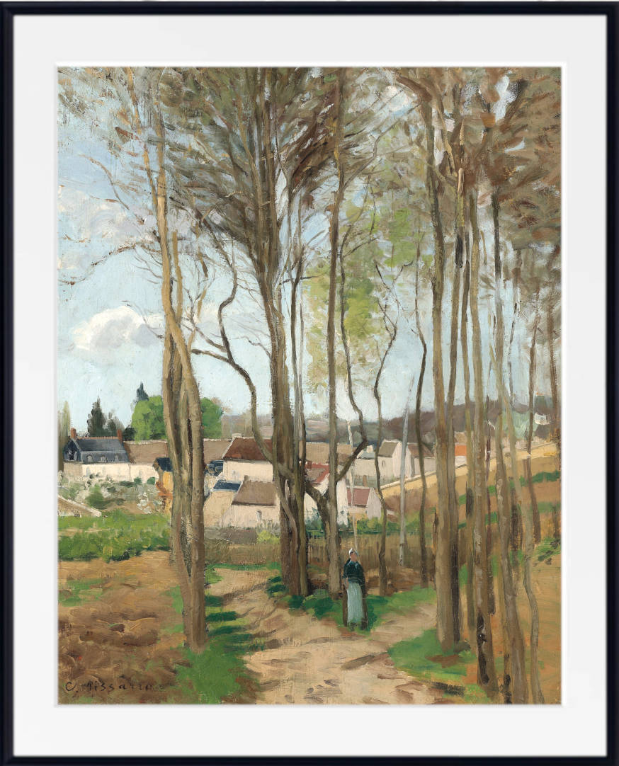 Camille Pissarro Print, The Village through the Trees (circa 1869)